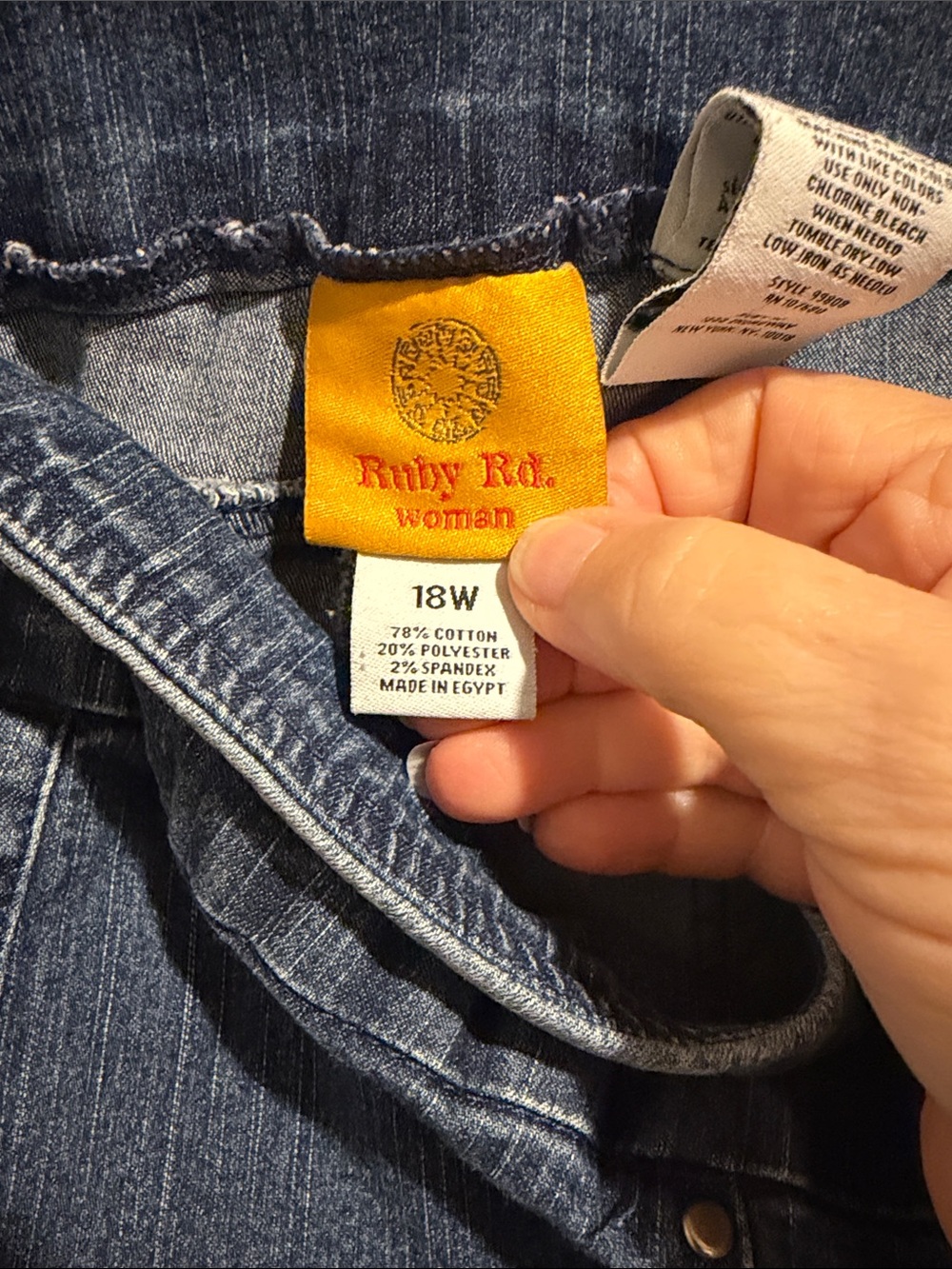 Ruby Rd. Blue Stretch Denim Pull-On Jeans - Picture 7 of 8